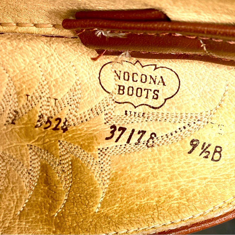 Vintage Nocona Men's Western Bullhide Leather Cowboy Boots Made in the USA - Picture 10 of 13